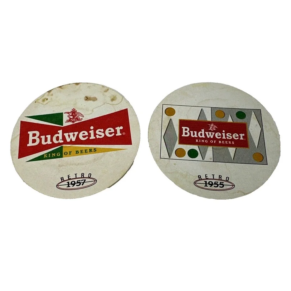 Budweiser Retro 1955 1957 Beer Coasters Lot King‎ of Beers Collectible